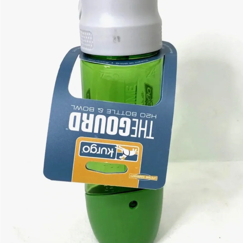 Kurgo Gourd H2O PET Travel Water Bottle & Bowl Grass Green DOG /CAT PBA Free NEW